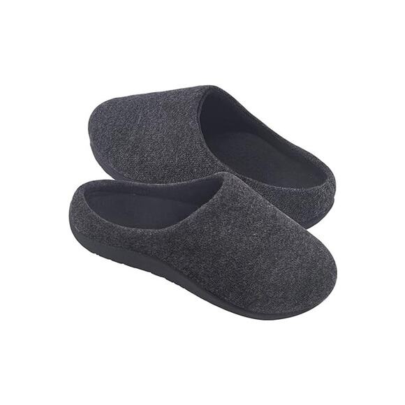 Men's Fuzzy Gray House Slippers size 12 (46-47) - Picture 1 of 6